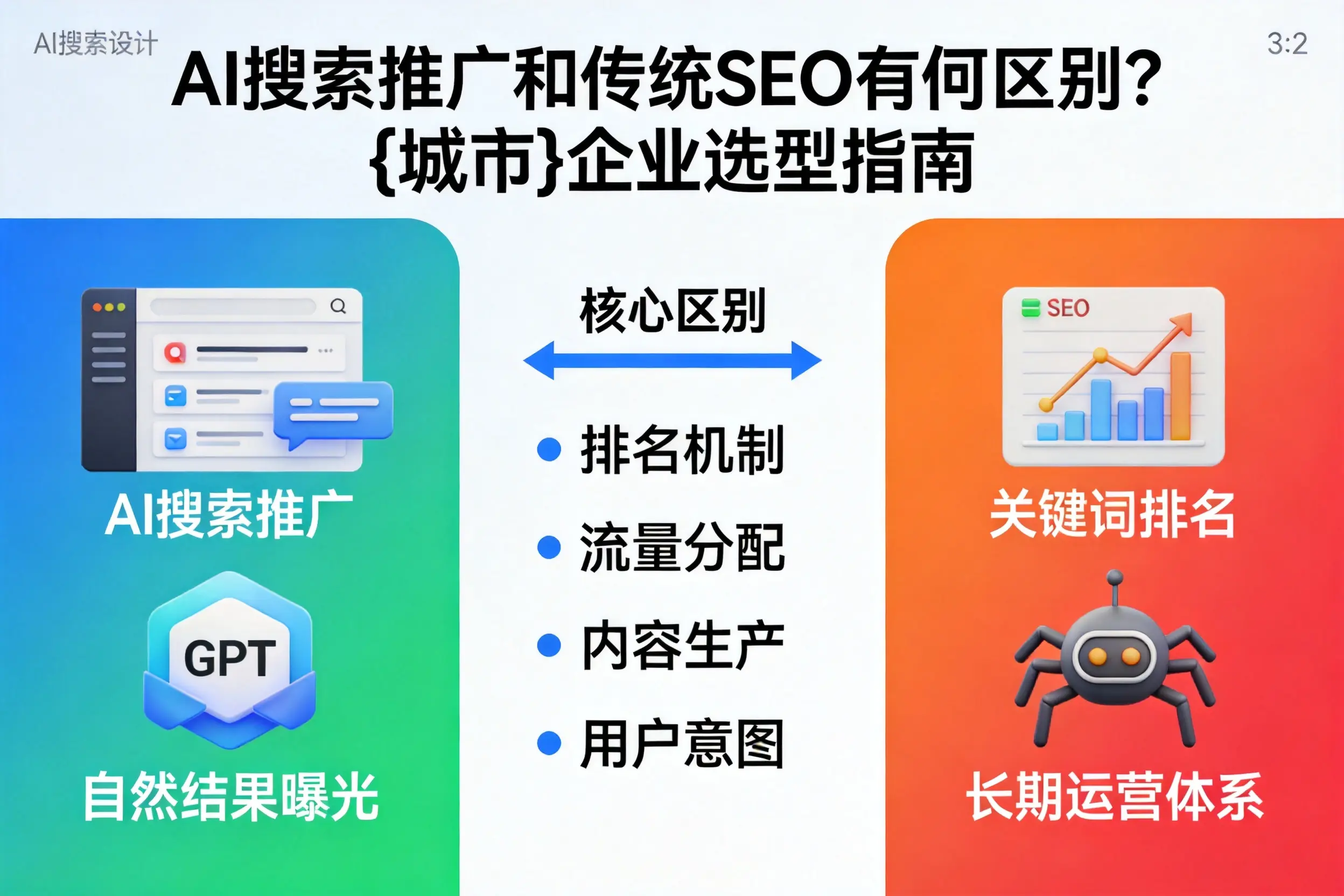 AI搜索推广和传统SEO有何区别?胡杨河企业选型指南