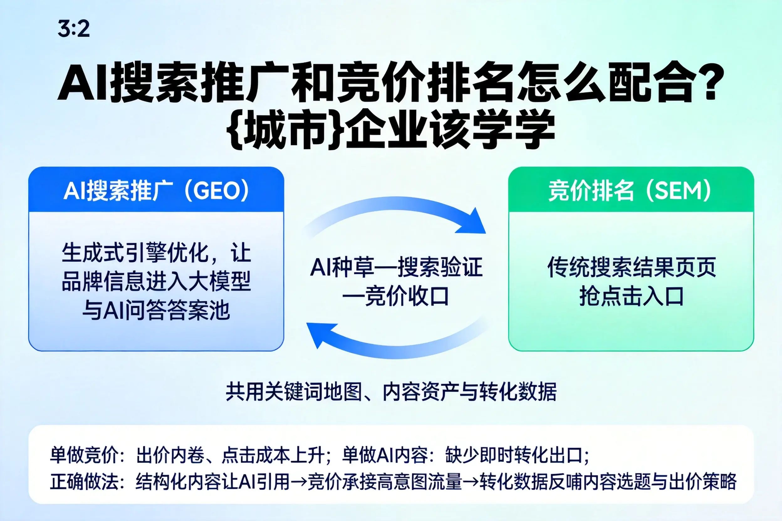AI搜索推广和竞价排名怎么配合?胡杨河企业该学学