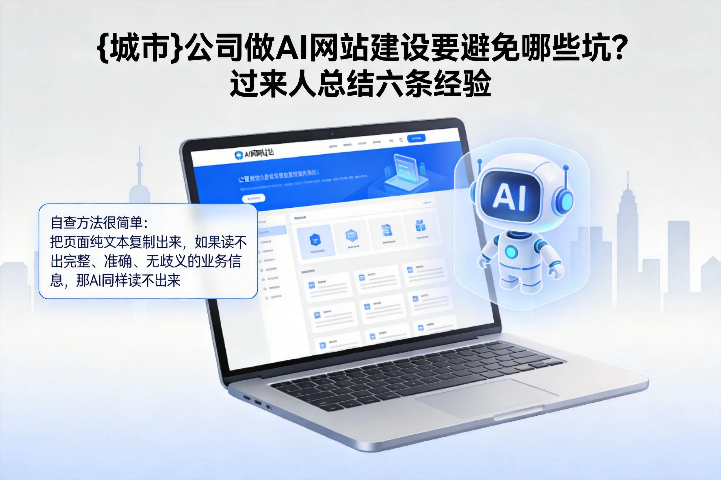胡杨河公司做AI网站建设要避免哪些坑?过来人总结六条经验