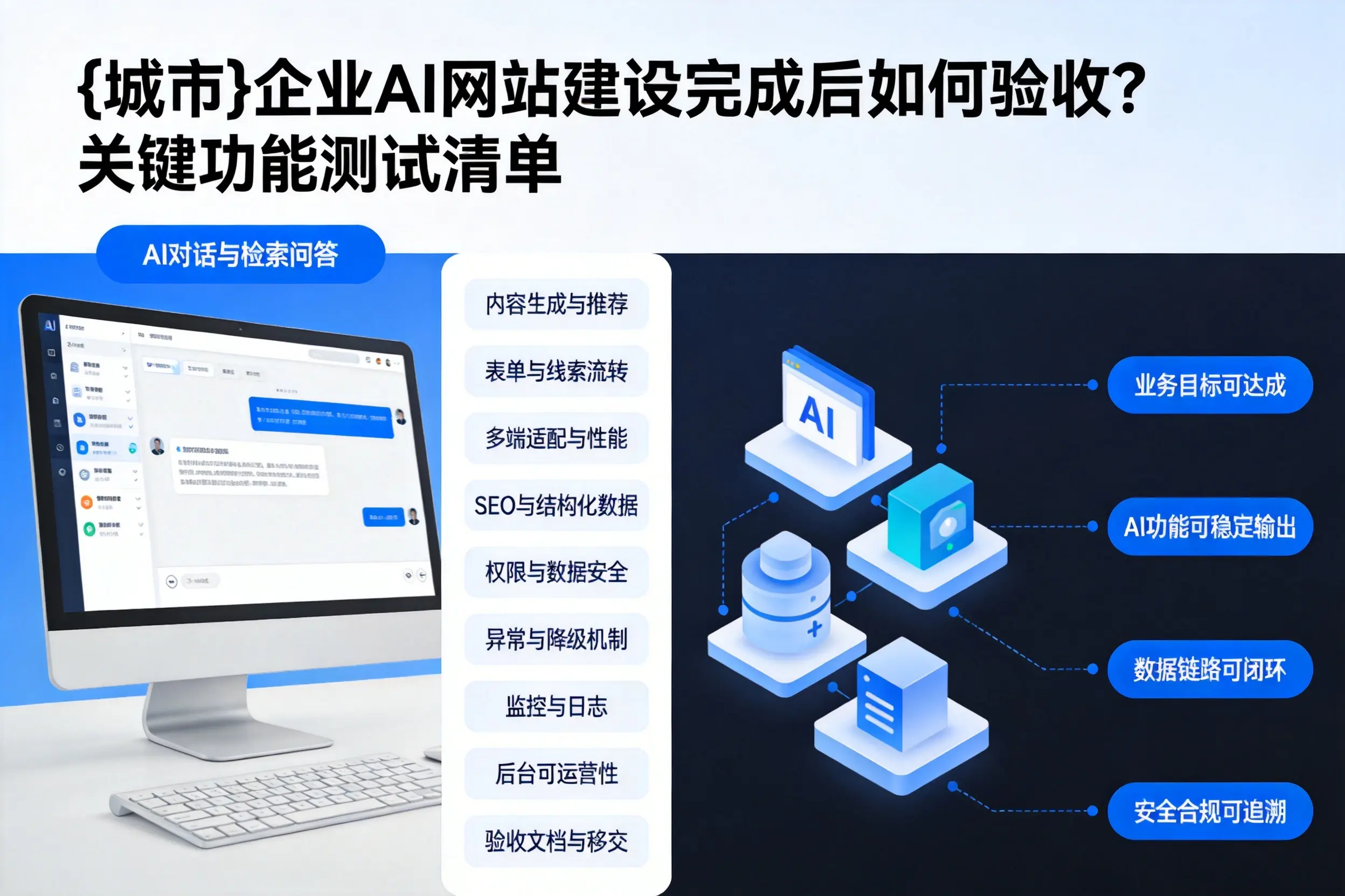 胡杨河企业AI网站建设完成后如何验收?关键功能测试清单