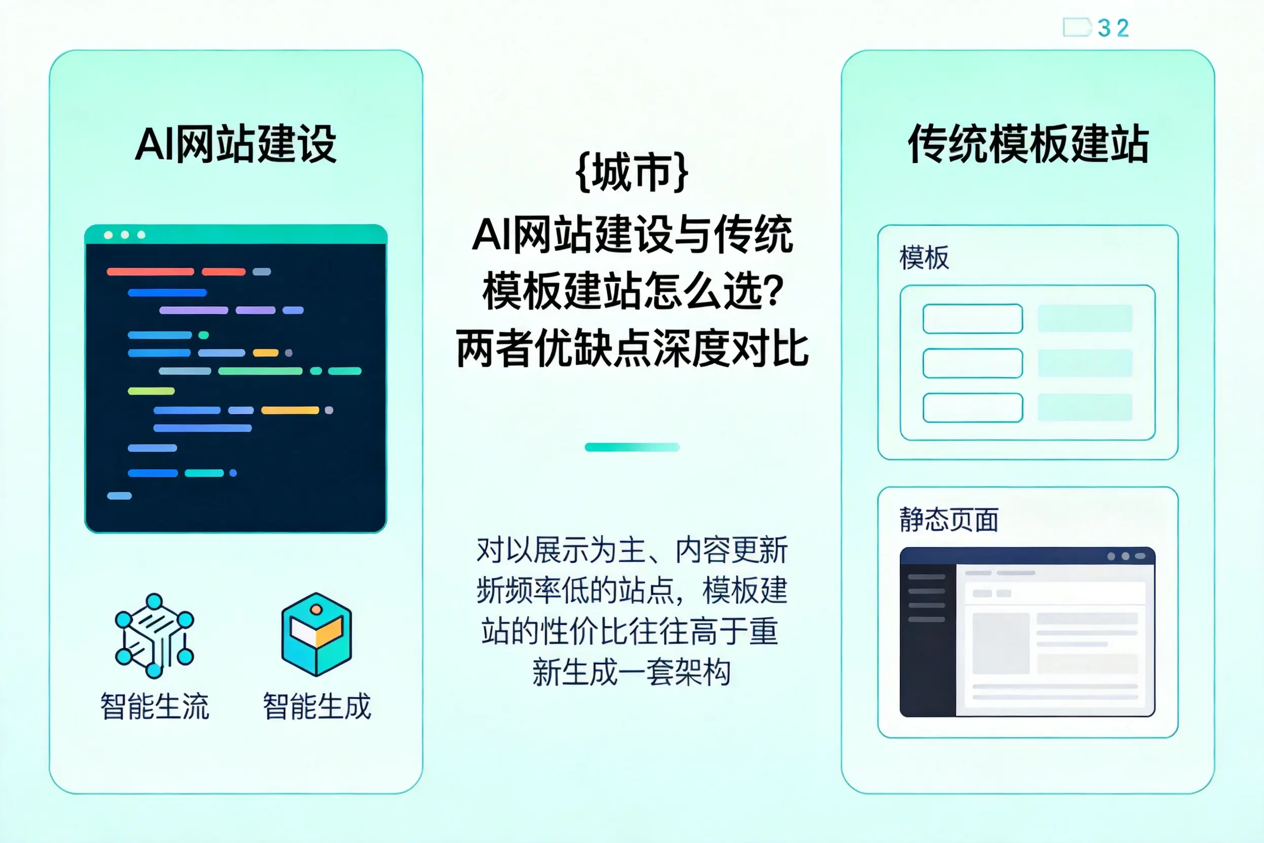 胡杨河AI网站建设与传统模板建站怎么选?两者优缺点深度对比