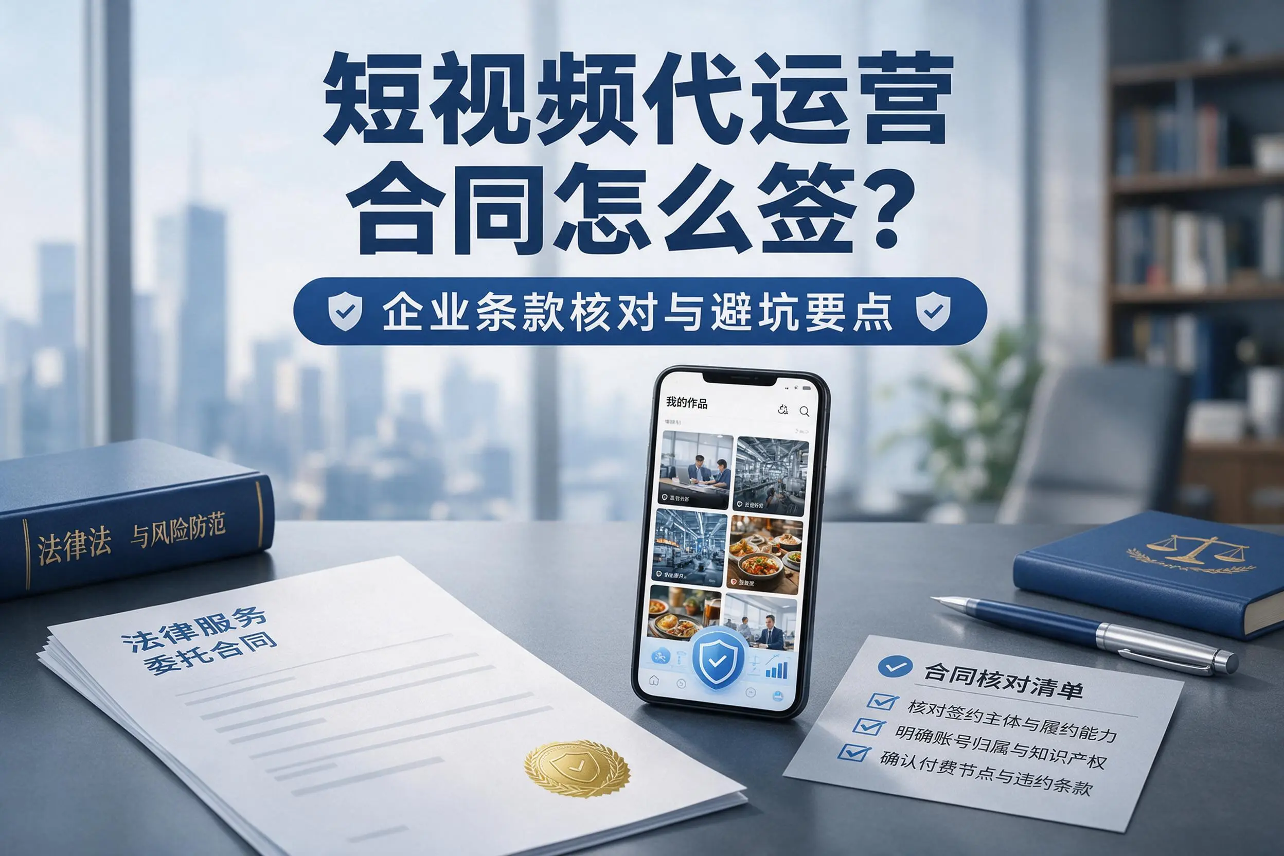 短视频代运营合同怎么签？胡杨河企业条款核对与避坑要点