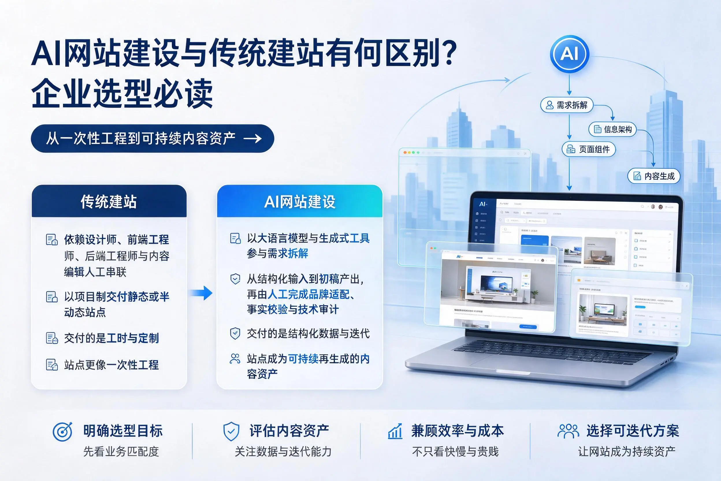 AI网站建设与传统建站有何区别?胡杨河企业选型必读
