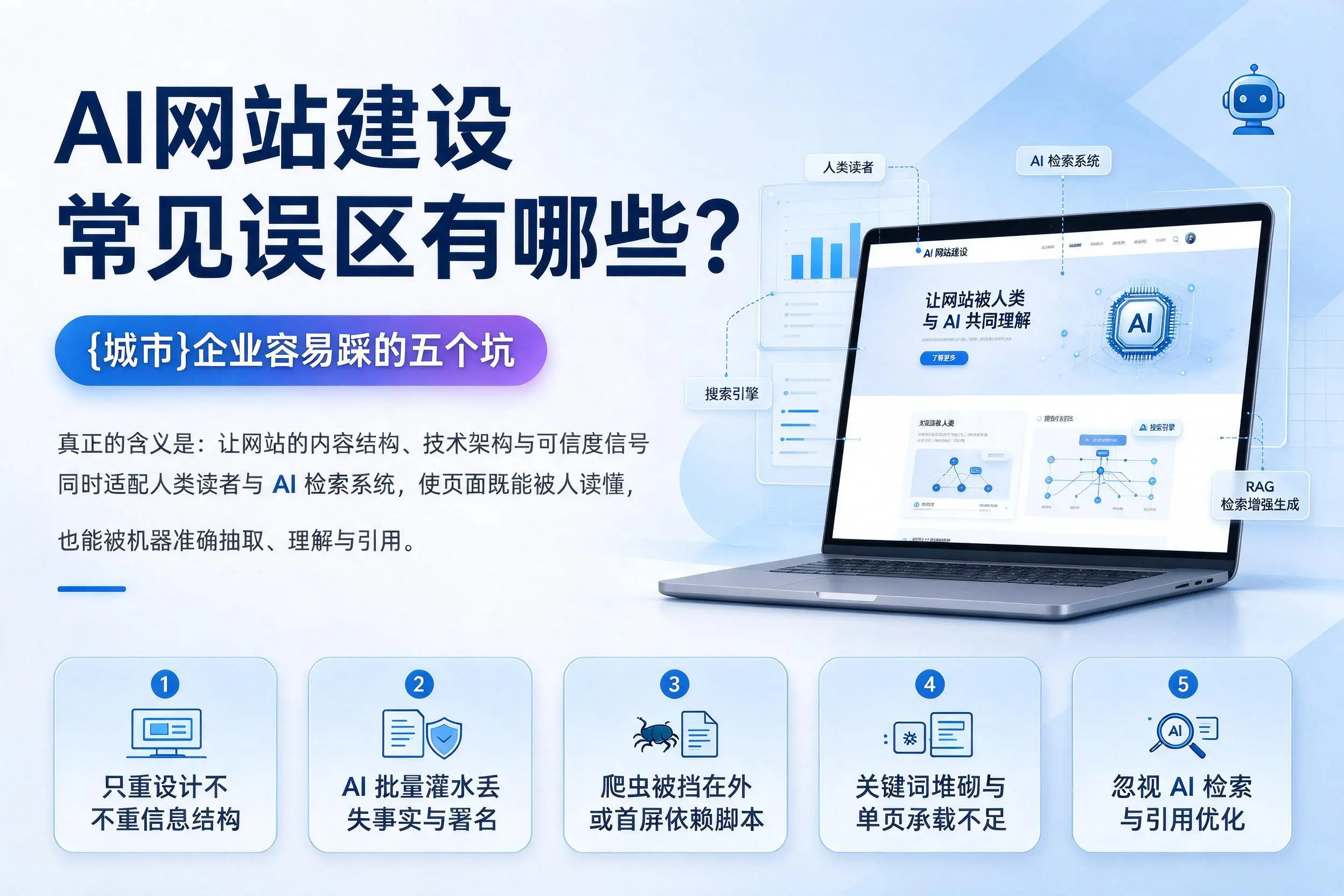 AI网站建设常见误区有哪些?胡杨河企业容易踩的五个坑