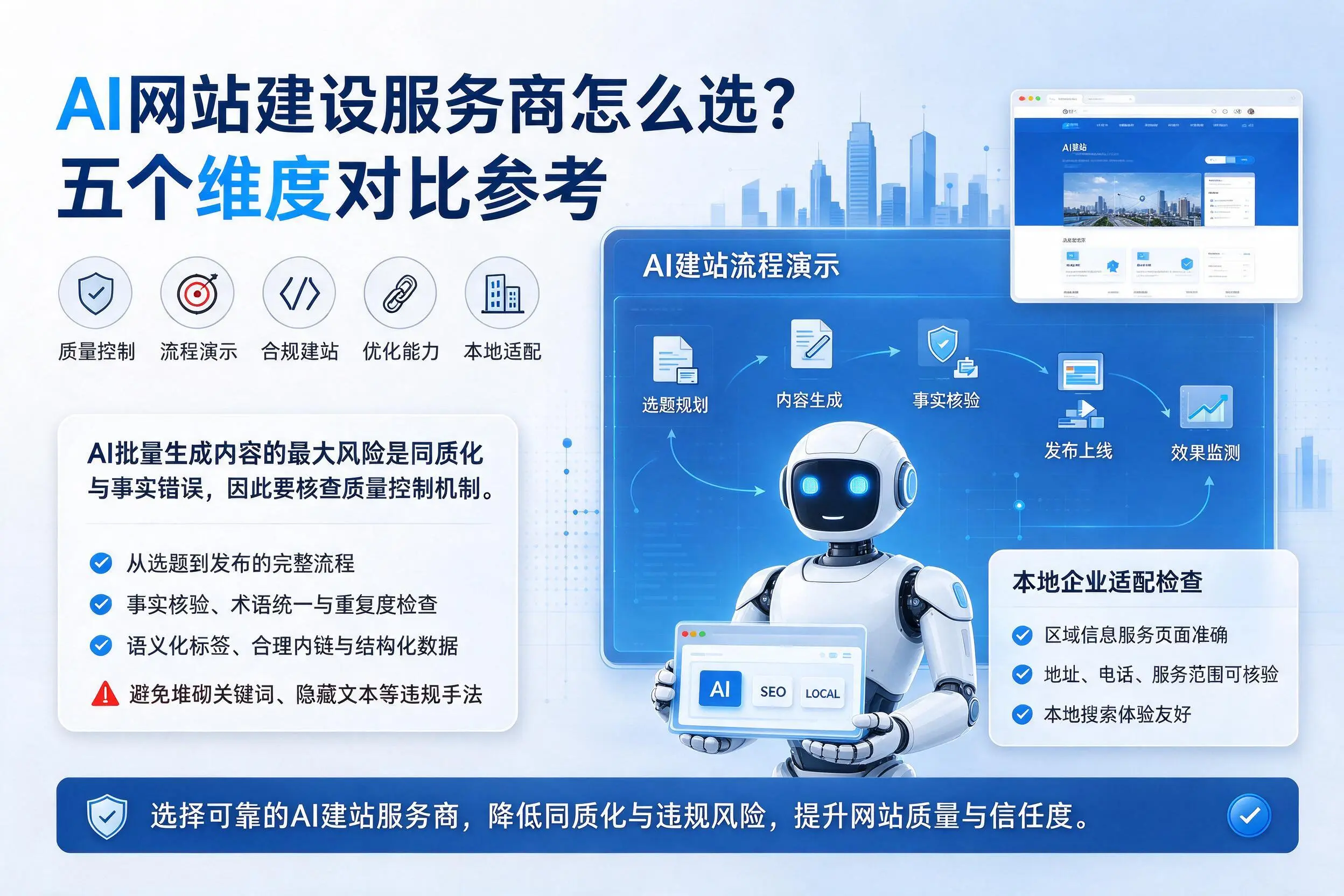 胡杨河AI网站建设服务商怎么选?五个维度对比参考